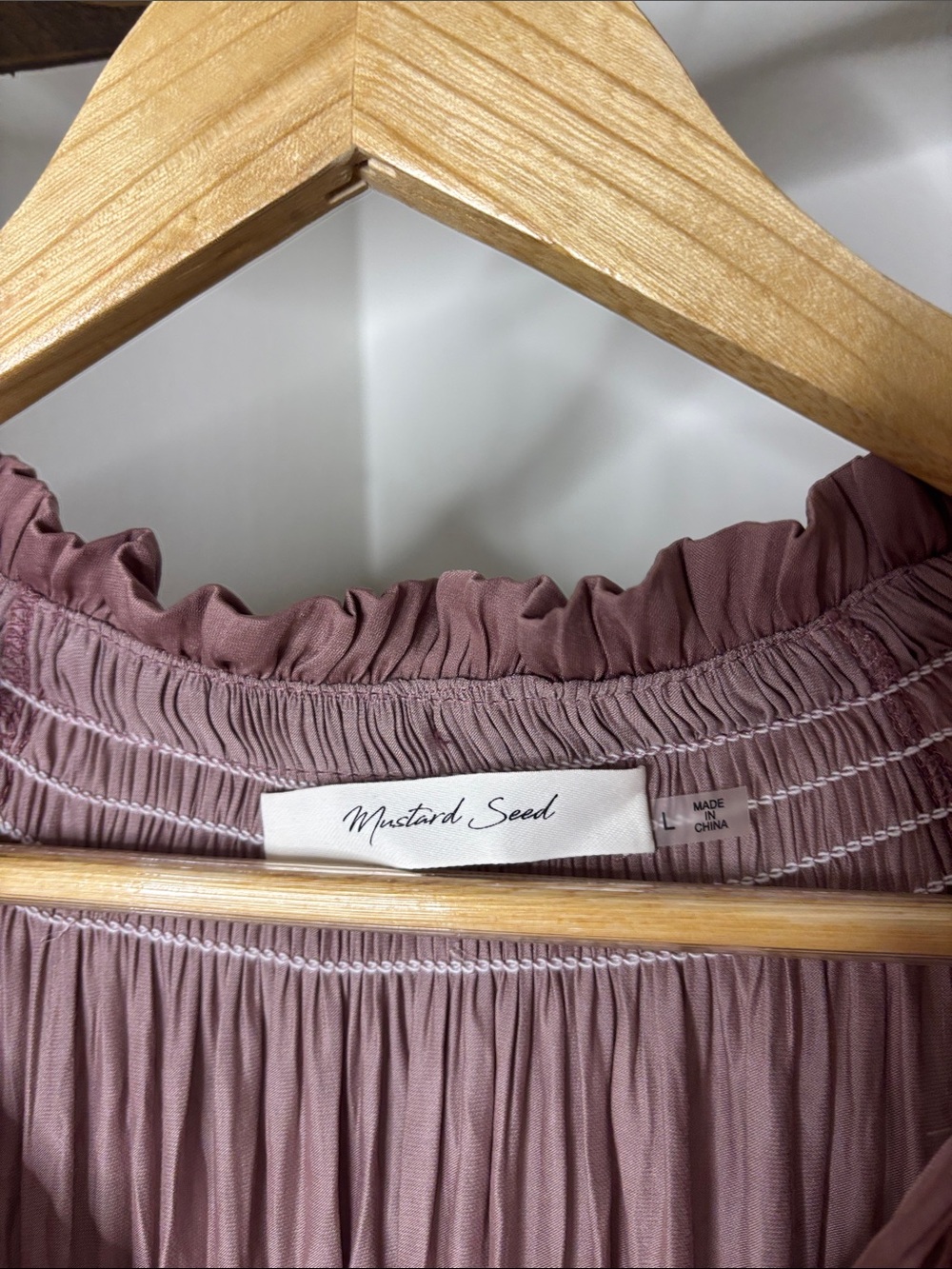 Mustard Seed Mauve Ruffle Tunic Dress Size L - Picture 3 of 5